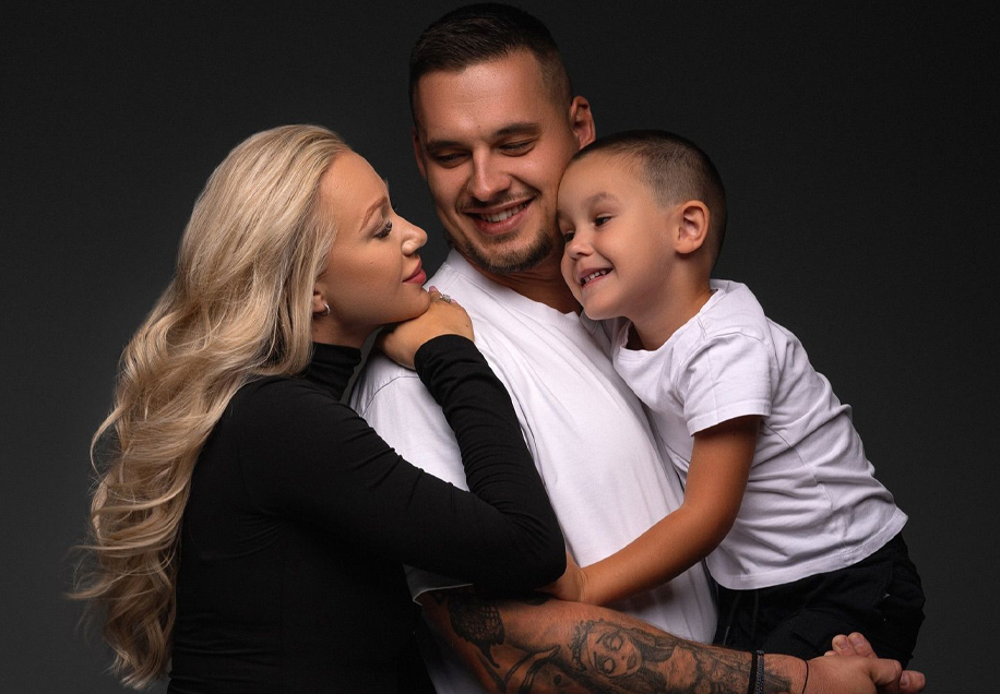 famille au studio photo
