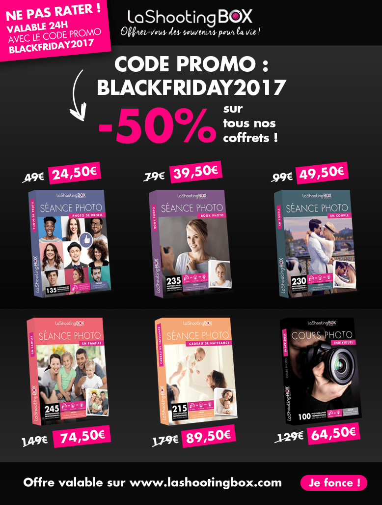 Black Friday LaShootingBOX – coffrets séance photo à –50 %